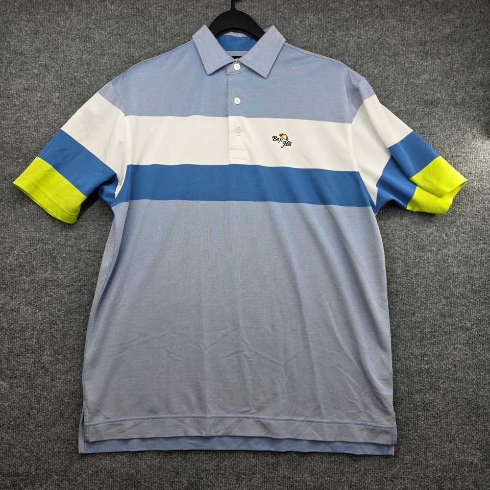 FootJoy Bay Hill Mens Large‎ Blue Colorblock Performance Golf Polo Shirt FJ